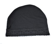 Beanie-Black/Black Lace Trim