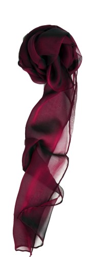 Iridescent Chiffon Silk Scarf- Charcoal Cranberry