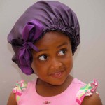 Girls Sleep Cap - Plum Tie