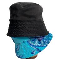 Silk Reversible Bucket Hat - The Blues & Black